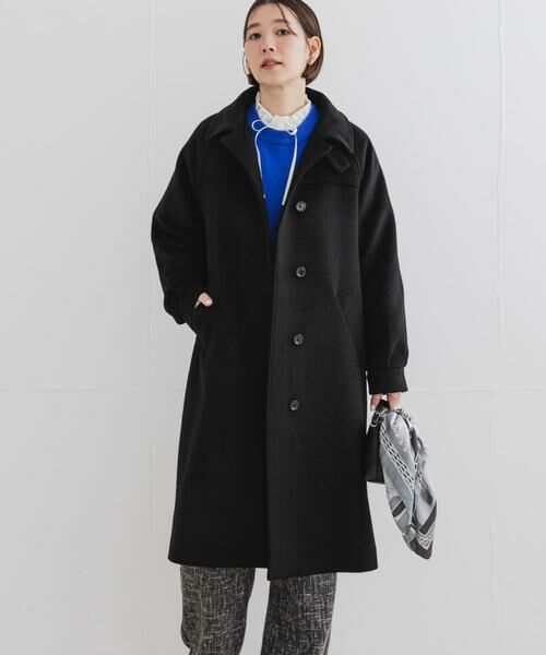 URBAN RESEARCH ROSSO/アーバンリサーチ ロッソ F by ROSSO 『UR TECH』ビーバーステンカラーロングコート ブラック FREE URBAN RESEARCH ROSSO/アーバンリサーチ ロッソ F by ROSSO 『UR TECH』ビーバーステンカラーロングコート ブラック FREE