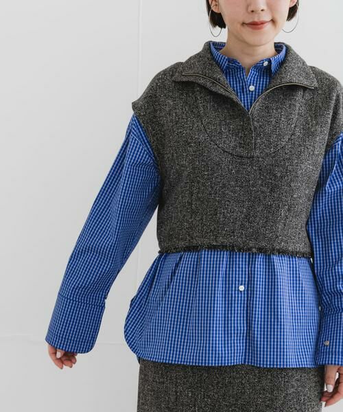 URBAN RESEARCH ROSSO / アーバンリサーチ ロッソ セットアップ | F by ROSSO ツイードハーフZIPプルオーバー+スカート | 詳細1