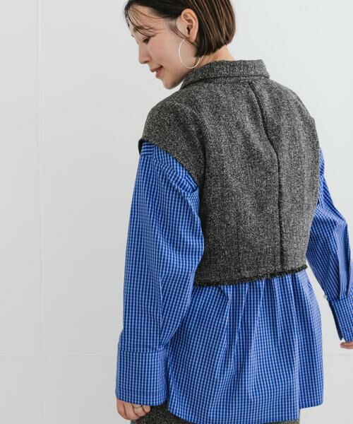 URBAN RESEARCH ROSSO / アーバンリサーチ ロッソ セットアップ | F by ROSSO ツイードハーフZIPプルオーバー+スカート | 詳細2