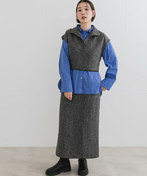 URBAN RESEARCH ROSSO / アーバンリサーチ ロッソ セットアップ | F by ROSSO ツイードハーフZIPプルオーバー+スカート | 詳細4