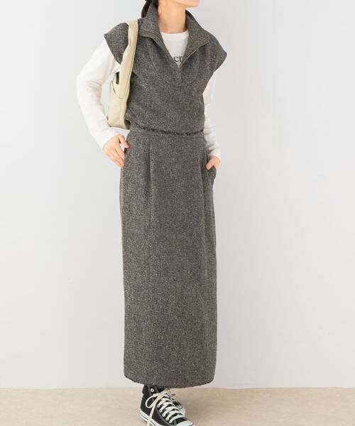 URBAN RESEARCH ROSSO / アーバンリサーチ ロッソ セットアップ | F by ROSSO ツイードハーフZIPプルオーバー+スカート | 詳細5