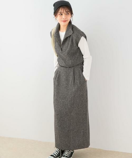 URBAN RESEARCH ROSSO / アーバンリサーチ ロッソ セットアップ | F by ROSSO ツイードハーフZIPプルオーバー+スカート | 詳細6