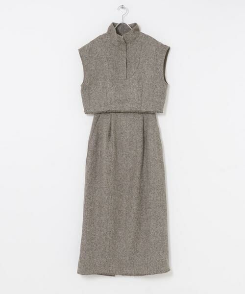 URBAN RESEARCH ROSSO / アーバンリサーチ ロッソ セットアップ | F by ROSSO ツイードハーフZIPプルオーバー+スカート | 詳細24