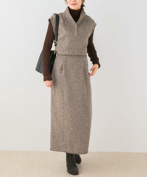 URBAN RESEARCH ROSSO / アーバンリサーチ ロッソ セットアップ | F by ROSSO ツイードハーフZIPプルオーバー+スカート | 詳細12