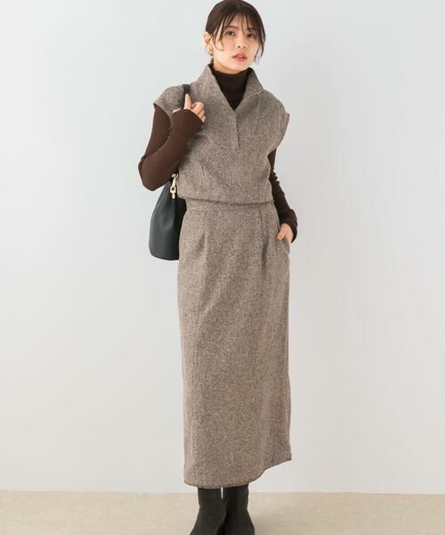 URBAN RESEARCH ROSSO / アーバンリサーチ ロッソ セットアップ | F by ROSSO ツイードハーフZIPプルオーバー+スカート | 詳細13