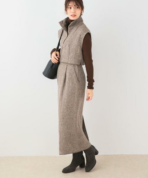 URBAN RESEARCH ROSSO / アーバンリサーチ ロッソ セットアップ | F by ROSSO ツイードハーフZIPプルオーバー+スカート | 詳細14