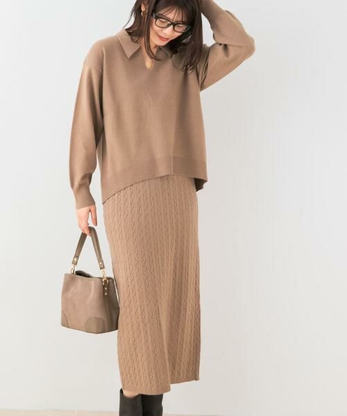 URBAN RESEARCH ROSSO / アーバンリサーチ ロッソ ニット・セーター | F by ROSSO　ウォッシャブル抗ピルニット+スカート | 詳細1