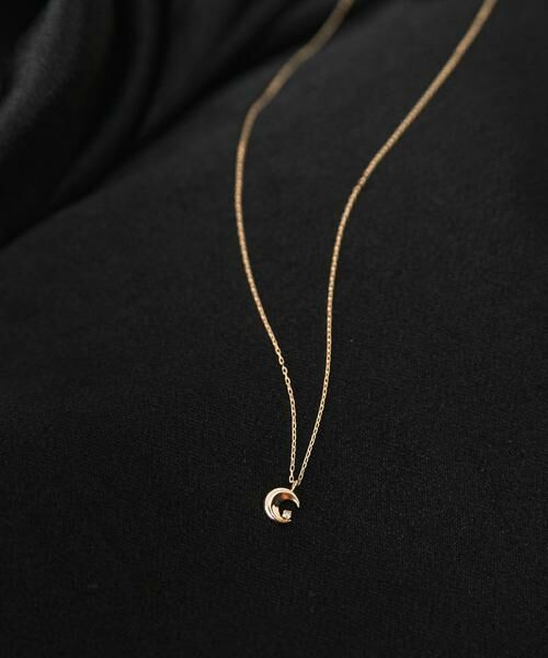 URBAN RESEARCH ROSSO / アーバンリサーチ ロッソ ネックレス・ペンダント・チョーカー | Favorible Moon×diamond necklace(ゴールド)