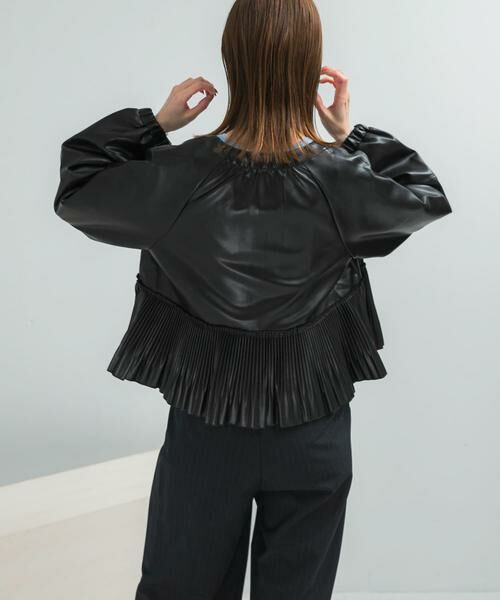 URBAN RESEARCH ROSSO / アーバンリサーチ ロッソ ブルゾン | MARILYN MOON　eco leather pleats jacket | 詳細2