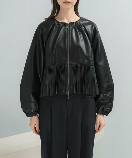 URBAN RESEARCH ROSSO / アーバンリサーチ ロッソ ブルゾン | MARILYN MOON　eco leather pleats jacket | 詳細3