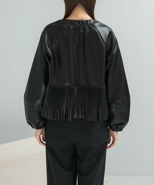 URBAN RESEARCH ROSSO / アーバンリサーチ ロッソ ブルゾン | MARILYN MOON　eco leather pleats jacket | 詳細5