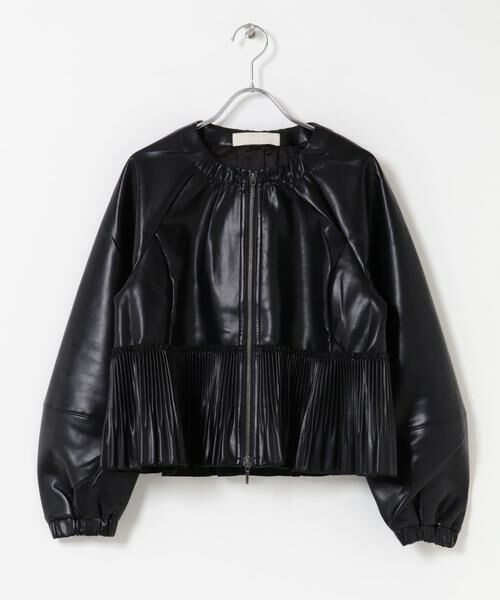 URBAN RESEARCH ROSSO / アーバンリサーチ ロッソ ブルゾン | MARILYN MOON　eco leather pleats jacket | 詳細6