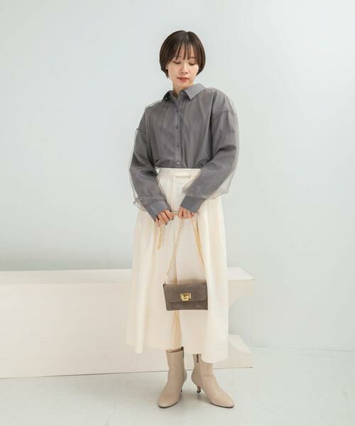 URBAN RESEARCH ROSSO / アーバンリサーチ ロッソ シャツ・ブラウス | Torrazzo Donna　Sheer Tulle Shirt | 詳細5