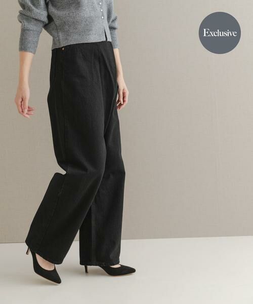 URBAN RESEARCH ROSSO / アーバンリサーチ ロッソ デニムパンツ | 『別注』Lee×ROSSO FRONT TUCK DENIM PANTS(ブラック)