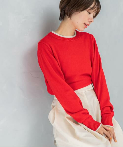 URBAN RESEARCH ROSSO / アーバンリサーチ ロッソ ニット・セーター | カシミヤ混バイカラーコンパクトニット(レッド系その他)