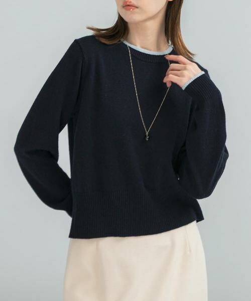 URBAN RESEARCH ROSSO / アーバンリサーチ ロッソ ニット・セーター | カシミヤ混バイカラーコンパクトニット | 詳細5