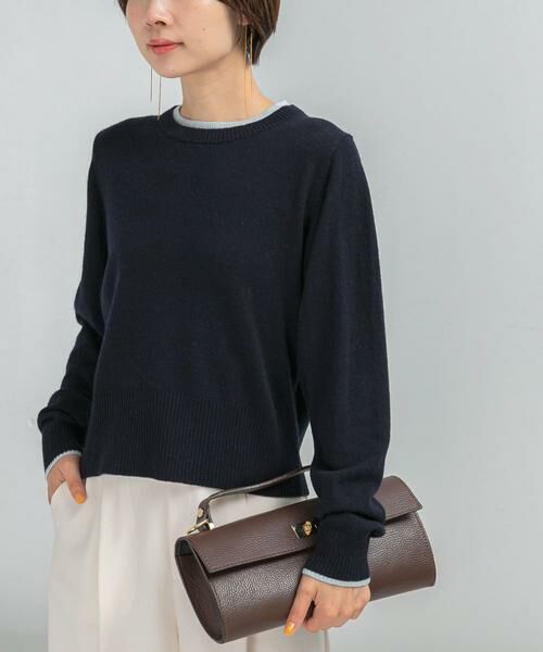 URBAN RESEARCH ROSSO / アーバンリサーチ ロッソ ニット・セーター | カシミヤ混バイカラーコンパクトニット | 詳細8