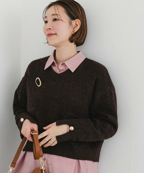 URBAN RESEARCH ROSSO / アーバンリサーチ ロッソ ニット・セーター | F by ROSSO　Vネック釦デザインニット | 詳細1