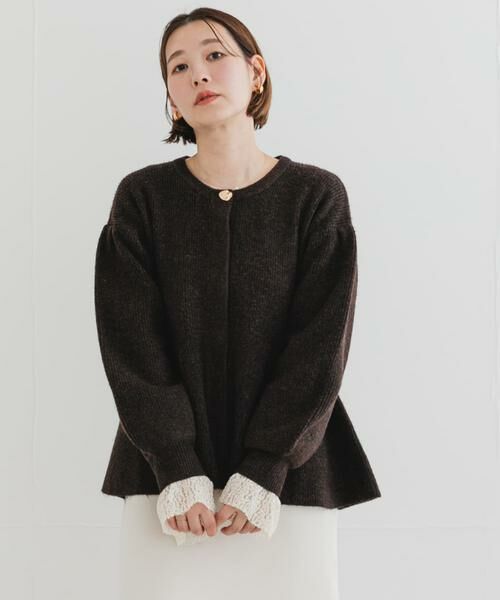 URBAN RESEARCH ROSSO / アーバンリサーチ ロッソ カーディガン・ボレロ | F by ROSSO　ペプラムボリュームスリーブカーディガン | 詳細3