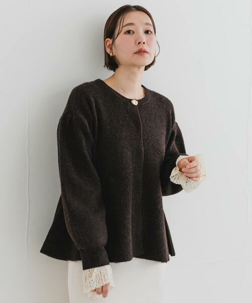 URBAN RESEARCH ROSSO / アーバンリサーチ ロッソ カーディガン・ボレロ | F by ROSSO　ペプラムボリュームスリーブカーディガン | 詳細5