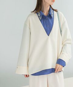 URBAN RESEARCH ROSSO / アーバンリサーチ ロッソ シャツ・ブラウス | ツイード深Vネックプルオーバー