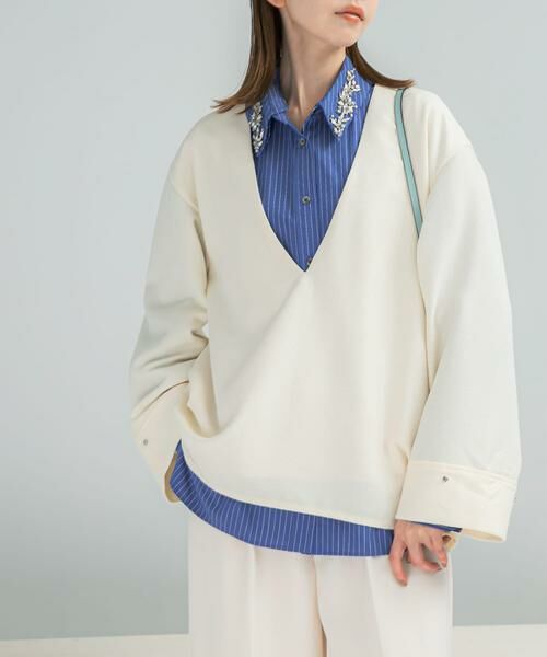 URBAN RESEARCH ROSSO / アーバンリサーチ ロッソ シャツ・ブラウス | ツイード深Vネックプルオーバー | 詳細1