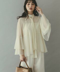 URBAN RESEARCH ROSSO / アーバンリサーチ ロッソ シャツ・ブラウス | シアーラメチュールフレアスリーブブラウス