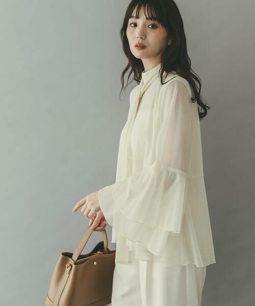 URBAN RESEARCH ROSSO / アーバンリサーチ ロッソ シャツ・ブラウス | シアーラメチュールフレアスリーブブラウス | 詳細1