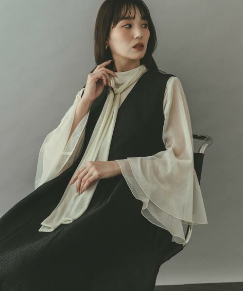 URBAN RESEARCH ROSSO / アーバンリサーチ ロッソ シャツ・ブラウス | シアーラメチュールフレアスリーブブラウス | 詳細5