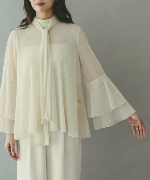 URBAN RESEARCH ROSSO / アーバンリサーチ ロッソ シャツ・ブラウス | シアーラメチュールフレアスリーブブラウス | 詳細9