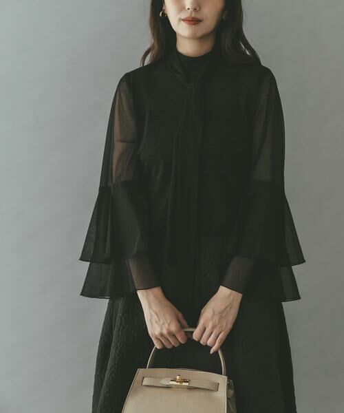 URBAN RESEARCH ROSSO / アーバンリサーチ ロッソ シャツ・ブラウス | シアーラメチュールフレアスリーブブラウス | 詳細15