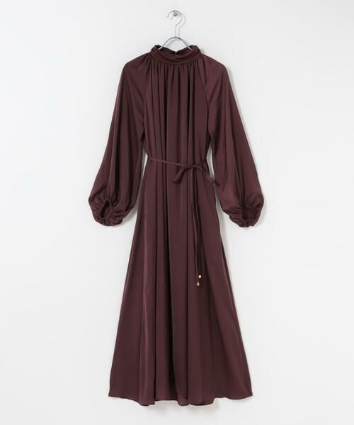 URBAN RESEARCH ROSSO / アーバンリサーチ ロッソ ワンピース | ハイネックギャザーサテンドレス | 詳細10