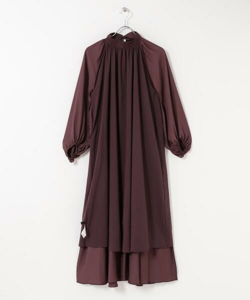 URBAN RESEARCH ROSSO / アーバンリサーチ ロッソ ワンピース | ハイネックギャザーサテンドレス | 詳細14