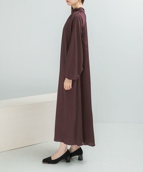 URBAN RESEARCH ROSSO / アーバンリサーチ ロッソ ワンピース | ハイネックギャザーサテンドレス | 詳細6