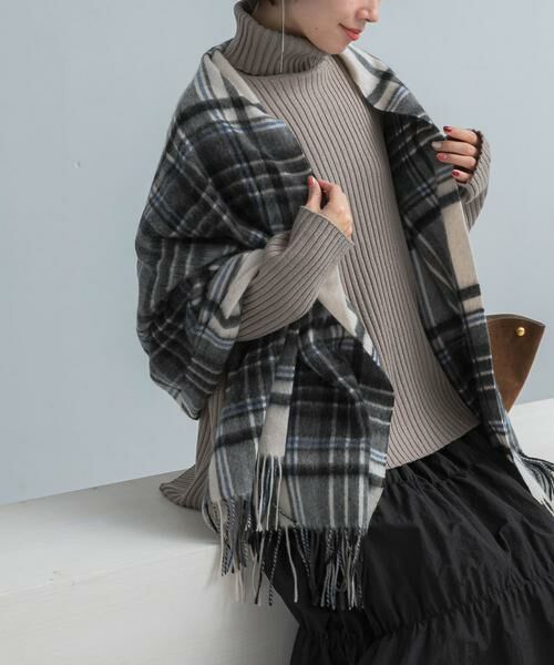 URBAN RESEARCH ROSSO / アーバンリサーチ ロッソ マフラー・ショール・スヌード・ストール | カシミヤチェックストール(ブラック系その他)