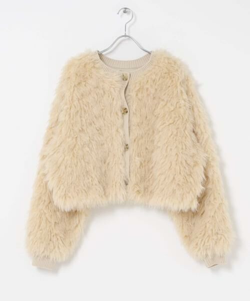 URBAN RESEARCH ROSSO/アーバンリサーチ ロッソ THINK FUR 2Way Fur Knit Tops ホワイト系その他 FREE