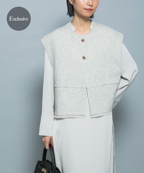 URBAN RESEARCH ROSSO / アーバンリサーチ ロッソ ベスト | 『別注』CHIGNON×ROSSO　ツイードショートベスト（ホワイト系その他）