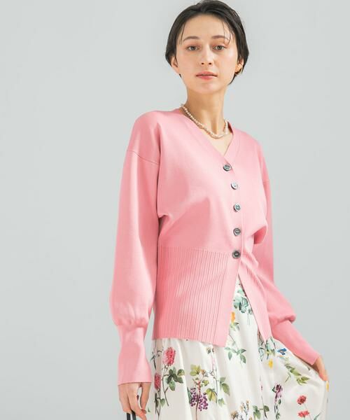 URBAN RESEARCH ROSSO / アーバンリサーチ ロッソ カーディガン・ボレロ | Vネックリブフロント釦デザインニット | 詳細1