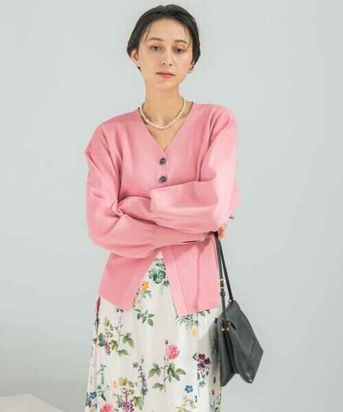 URBAN RESEARCH ROSSO / アーバンリサーチ ロッソ カーディガン・ボレロ | Vネックリブフロント釦デザインニット | 詳細2