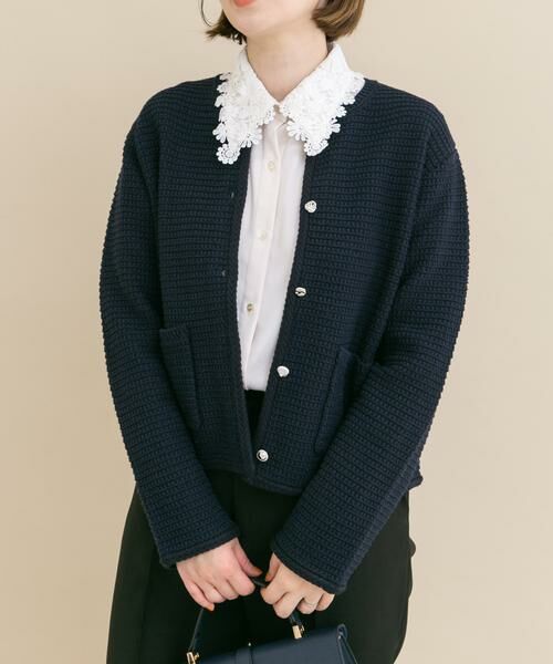 URBAN RESEARCH ROSSO / アーバンリサーチ ロッソ ノーカラージャケット | 『WEB/一部店舗限定』ツイードノーカラーニットジャケット | 詳細2