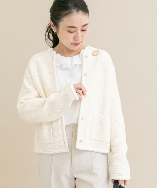 URBAN RESEARCH ROSSO / アーバンリサーチ ロッソ ノーカラージャケット | 『WEB/一部店舗限定』ツイードノーカラーニットジャケット | 詳細18