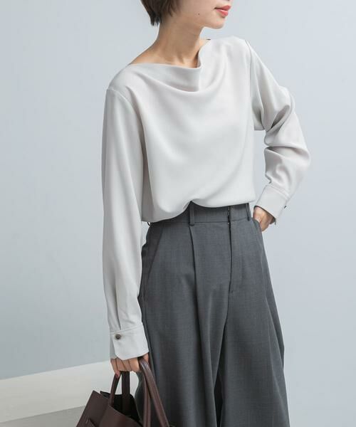 URBAN RESEARCH ROSSO / アーバンリサーチ ロッソ シャツ・ブラウス | トリアセテート混ドレープネックブラウス | 詳細14