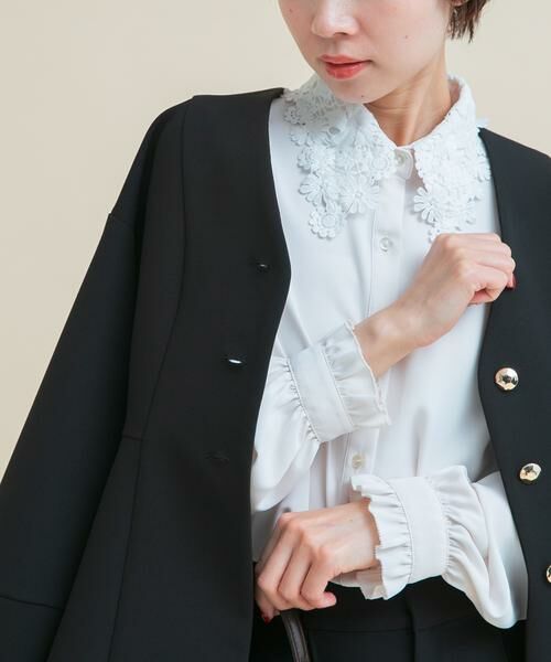 URBAN RESEARCH ROSSO / アーバンリサーチ ロッソ シャツ・ブラウス | 『WEB/一部店舗限定』レースカラーブラウス（オフホワイト）