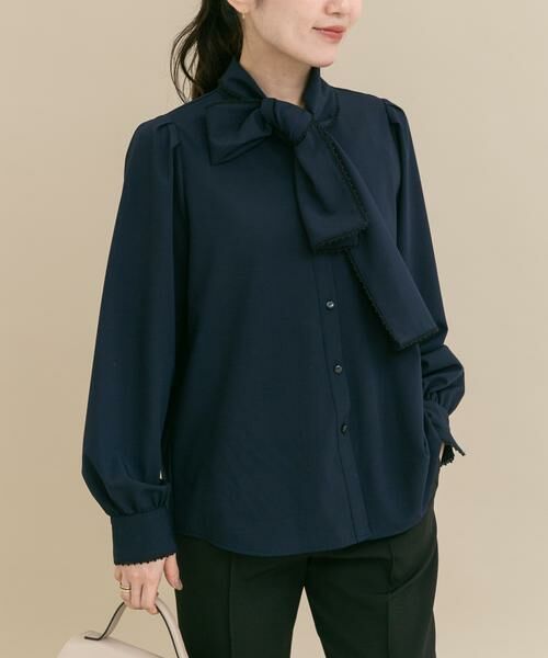 URBAN RESEARCH ROSSO / アーバンリサーチ ロッソ シャツ・ブラウス | 『WEB/一部店舗限定』トリミングボウタイブラウス | 詳細1