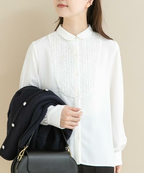 URBAN RESEARCH ROSSO / アーバンリサーチ ロッソ シャツ・ブラウス | 『WEB/一部店舗限定』フロントレース切替ブラウス(オフホワイト)