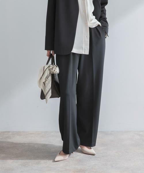 URBAN RESEARCH ROSSO / アーバンリサーチ ロッソ その他パンツ | ストレッチツイルタックストレートパンツ（ブラック）