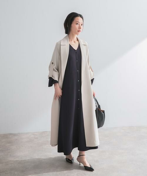 URBAN RESEARCH ROSSO / アーバンリサーチ ロッソ ワンピース | ストレッチジョーゼットワンピース（ネイビー）