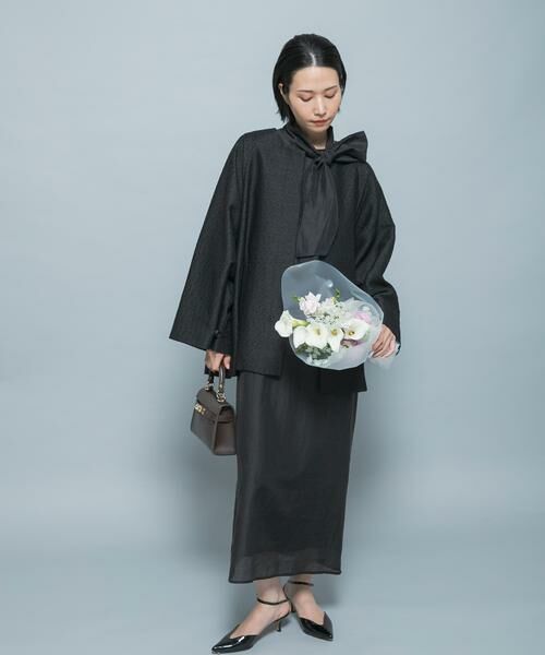 URBAN RESEARCH ROSSO / アーバンリサーチ ロッソ ワンピース | シルク混シアーオーガンジーワンピース（ブラック）