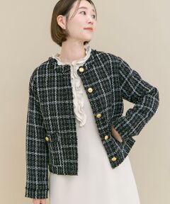 URBAN RESEARCH ROSSO / アーバンリサーチ ロッソ ノーカラージャケット | 『WEB限定』ツイードノーカラージャケット