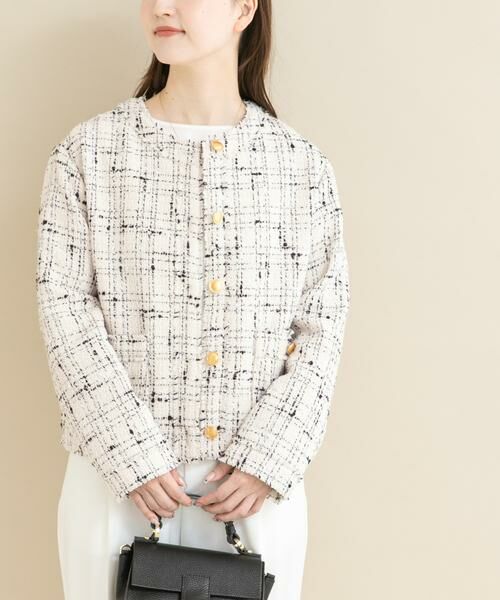 URBAN RESEARCH ROSSO / アーバンリサーチ ロッソ ノーカラージャケット | 『WEB限定』ツイードノーカラージャケット | 詳細2